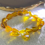 Natural Yellow Amber Fragments Bracelet 11.18g 18cm 15.4 by 10.2 by 8.1mm 15pcs - Huangs Jadeite and Jewelry Pte Ltd