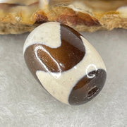 Natural Powerful Tibetan Old Oily Agate Tiger Tooth Daluo Dzi Bead Heavenly Master (Tian Zhu) 虎呀天诛 4.03g 17.0 by 12.4mm - Huangs Jadeite and Jewelry Pte Ltd