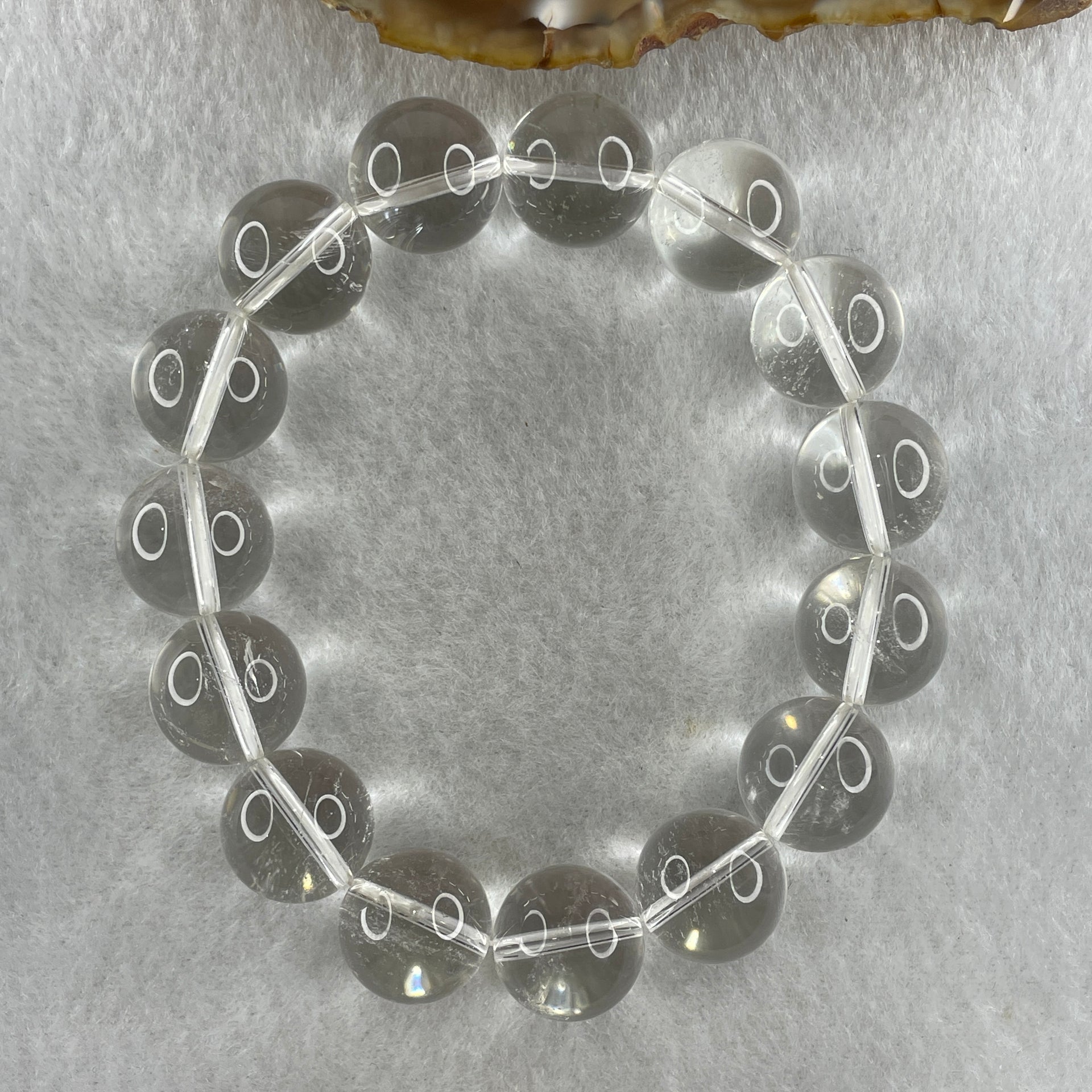 Natural Clear Quartz Beads Bracelet 60.89g 16.5cm 14.5mm 15 Beads - Huangs Jadeite and Jewelry Pte Ltd