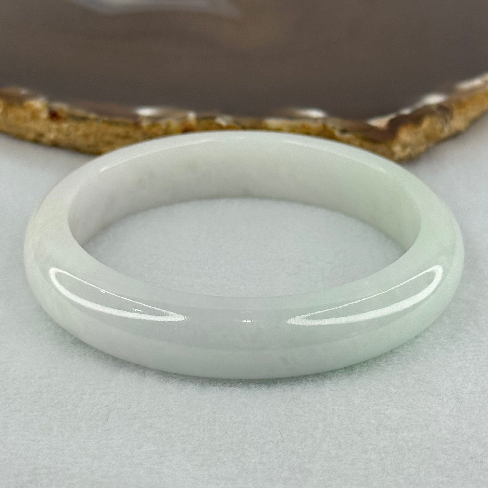 Type A Faint Lavender and Faint Green Jadeite Bangle Internal Diameter 58.5mm 58.12g 12.7 by 8.4mm (Internal Line) - Huangs Jadeite and Jewelry Pte Ltd