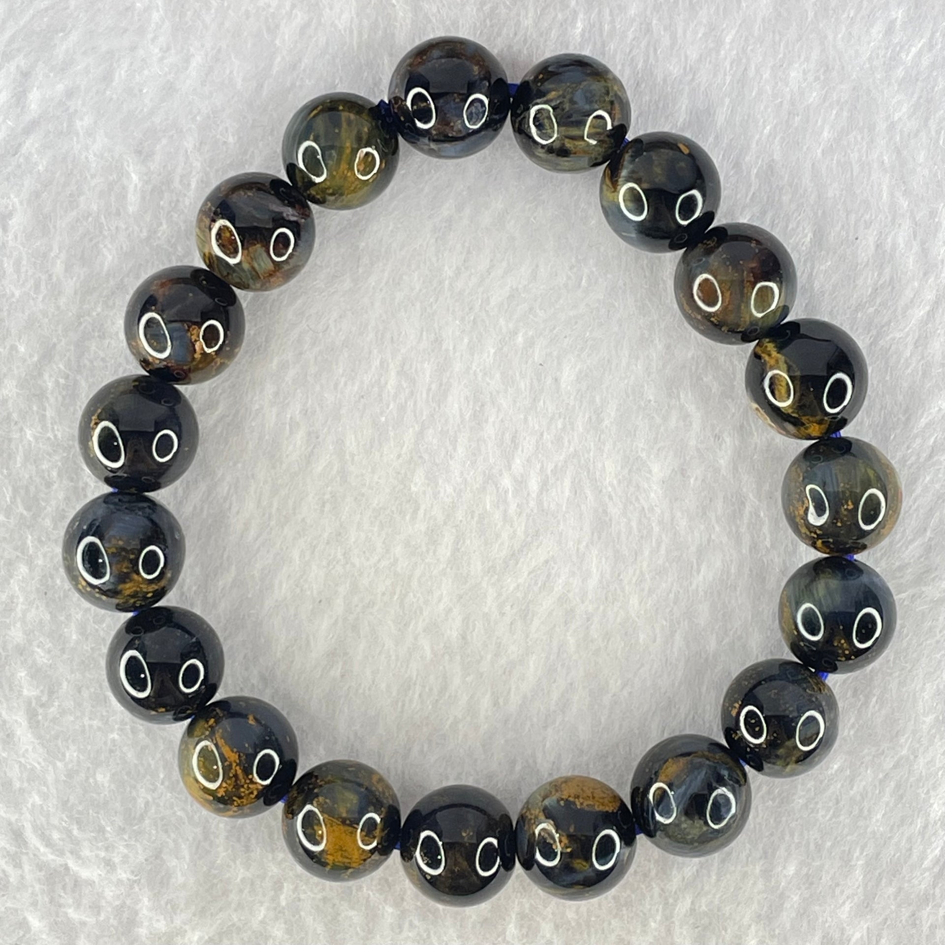 Good Grade Natural Petersite Beads Bracelet 27.55g 16cm 10.3mm 19 Beads - Huangs Jadeite and Jewelry Pte Ltd