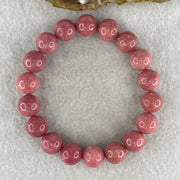 Natural Dark Pink Rhodonite Beads Bracelet 52.79g 18cm 12.0mm 18Beads - Huangs Jadeite and Jewelry Pte Ltd