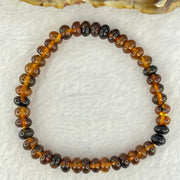Natural Dark Brownish Yellow Medicine Amber Beads Bracelet 天然抚顺药珀手链 4.28g 15cm 6.6mm 42 Beads - Huangs Jadeite and Jewelry Pte Ltd