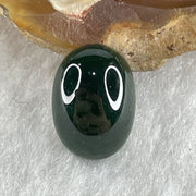 Type A Translucent Black Omphacite Jadeite Round Cabouchon Stone For Setting 0.93g 11.7 by 8.4 by 4.6mm - Huangs Jadeite and Jewelry Pte Ltd