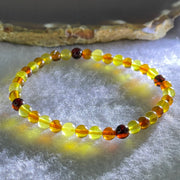 Natural Mixed Color Amber Beads Bracelet 2.52g 16.5cm 5.2mm 38 Beads - Huangs Jadeite and Jewelry Pte Ltd