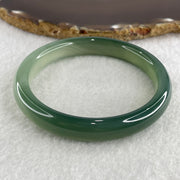 Certified Natural Icy Green Agate Bangle 33.52g Internal Diameter 58.3mm 10.7 by 7.5mm ( Perfect) - Huangs Jadeite and Jewelry Pte Ltd