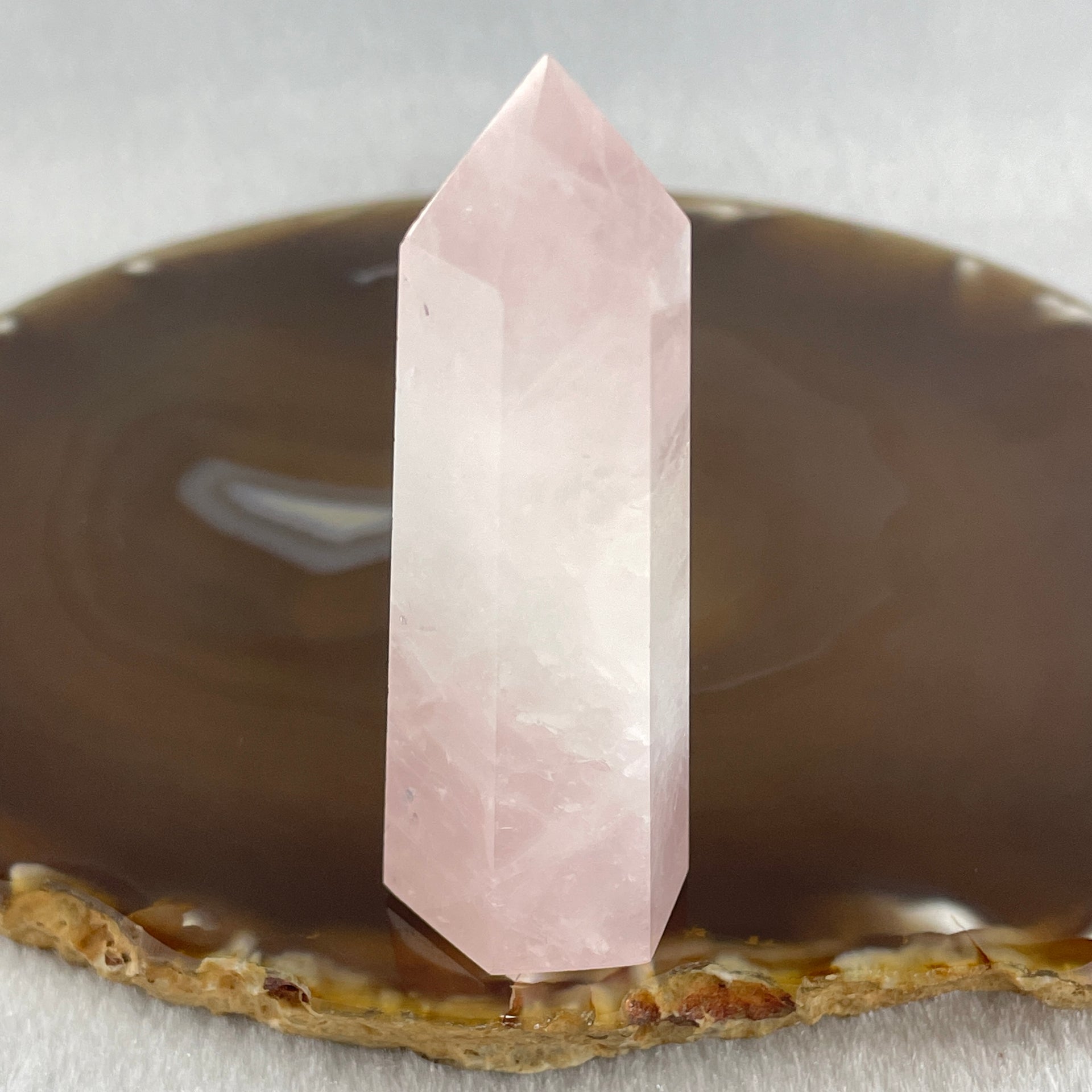 Natural Rose Quartz Tower Display 49.28g 68.3 by 25.0 by 20.8mm - Huangs Jadeite and Jewelry Pte Ltd