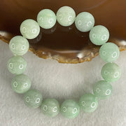 Type A Light Green Jadeite Beads Bracelet 67.56g 16cm 13.9mm 15 Beads (Slight Internal Lines) - Huangs Jadeite and Jewelry Pte Ltd