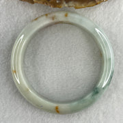 Type A Natural Light Green with Spicy Green and Brownish Patches Jadeite Bangle 55.09g Inner Diameter 57.5mm 12.7 by 9.0mm (Slight External Rough) - Huangs Jadeite and Jewelry Pte Ltd