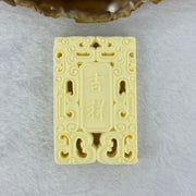 Ivory Fruit Seed Tagua Nut Pendent 象牙果粉雕刻常胜将军吊坠挂项链 28.56g 59.1 by 37.8 by 9.9mm - Huangs Jadeite and Jewelry Pte Ltd