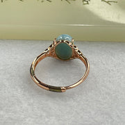 Natural Larimar in S925 Silver Rose Gold Color Ring (Adjustable Size) 2.21g 10.1 by 7.9 by 5.5mm - Huangs Jadeite and Jewelry Pte Ltd