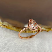 Above Average Grade Natural Super 7 Crystal in 925 Sliver Ring in Rose Gold Color (Adjustable Size) 天然超级七水晶 925 银戒指（可调节尺寸) 1.62g 9.2 by 5.4 by 4.6mm - Huangs Jadeite and Jewelry Pte Ltd