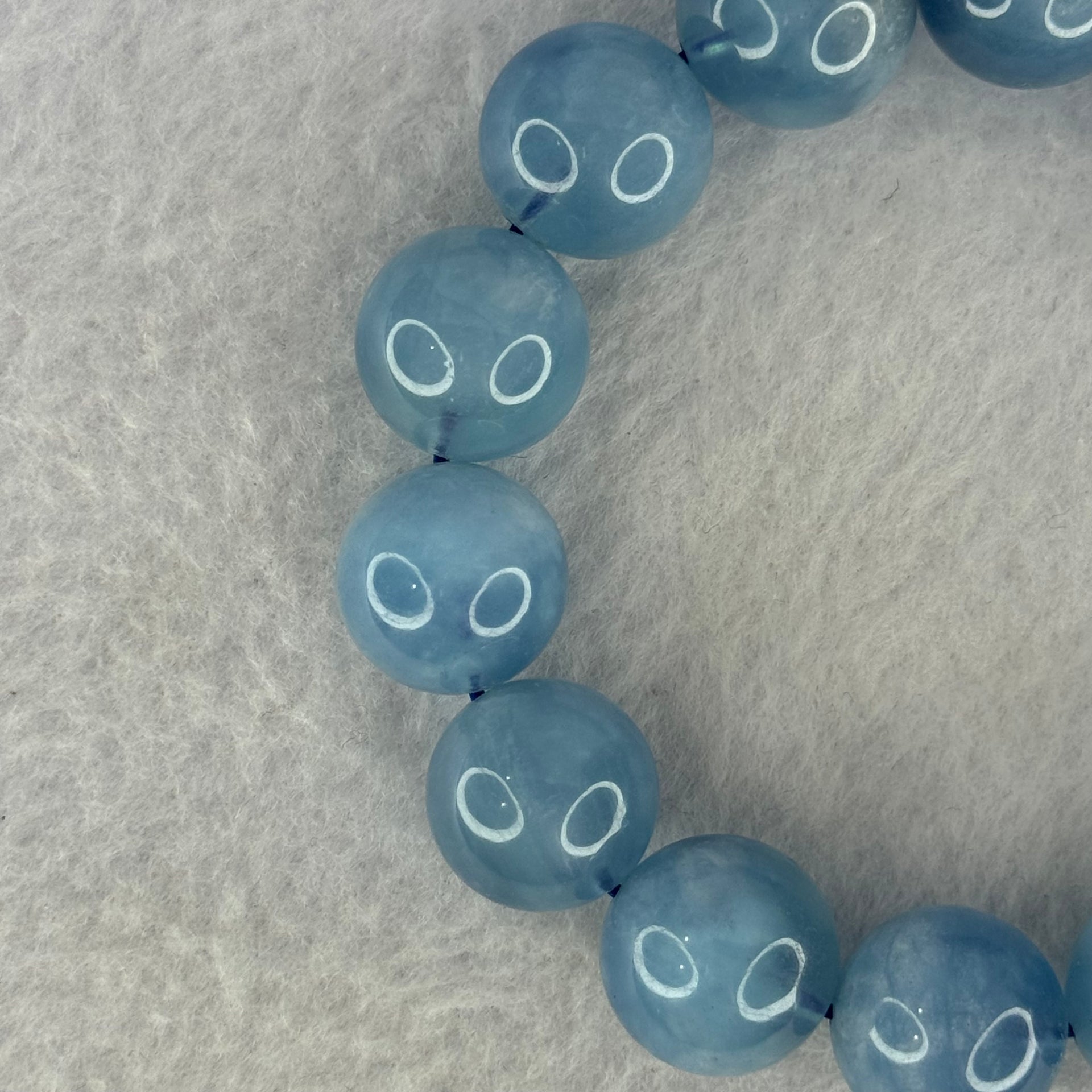 Natural Aquamarine Beads Bracelet 75.20g 19cm 15.8mm 14 Beads - Huangs Jadeite and Jewelry Pte Ltd