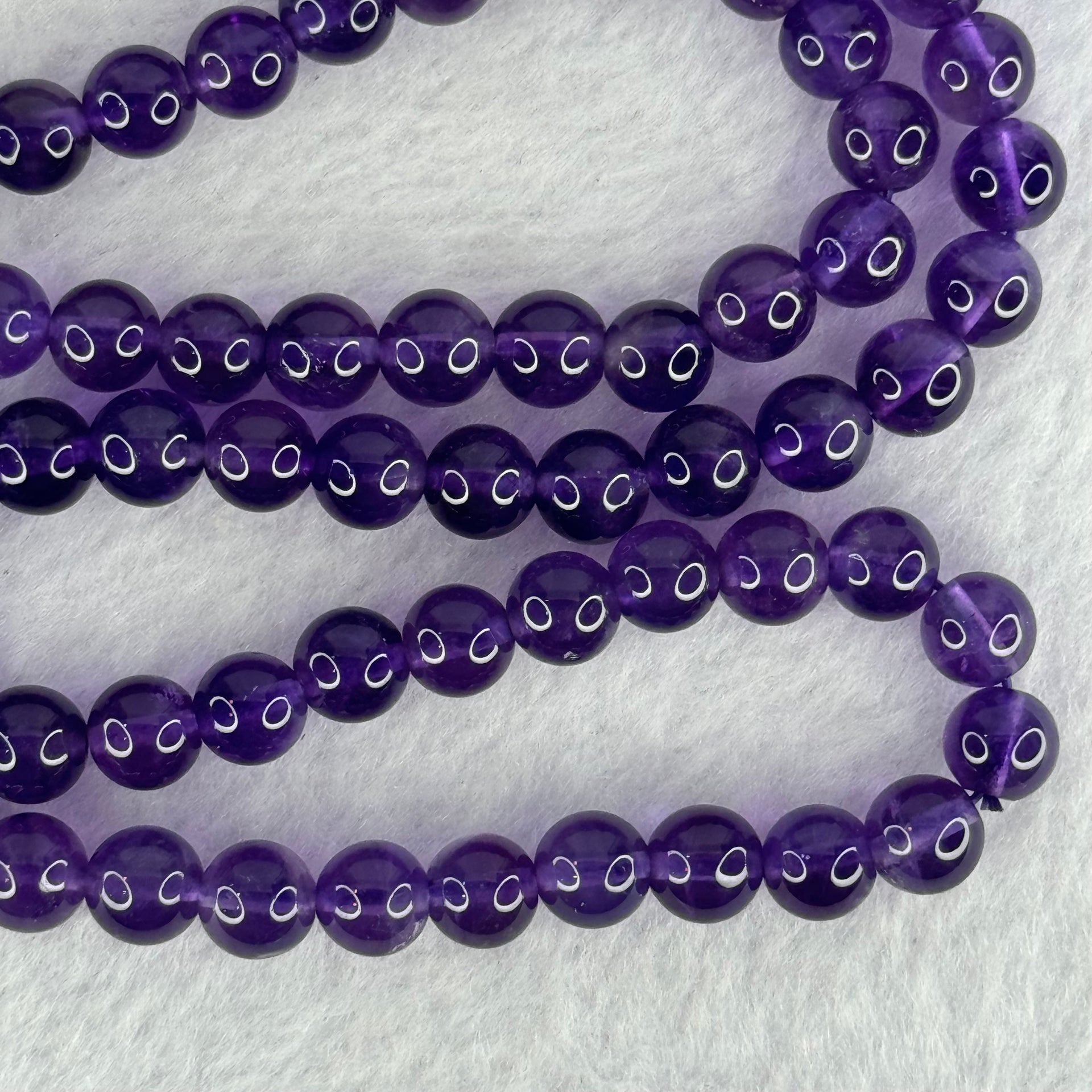 Good Grade Natural Amethyst Necklace 39.39g 52cm 7.2mm 79 Beads - Huangs Jadeite and Jewelry Pte Ltd