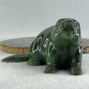 Natural Dark Green Serpentine Seal Display 481.5g 118.0 by 92.6 by 58.6mm - Huangs Jadeite and Jewelry Pte Ltd