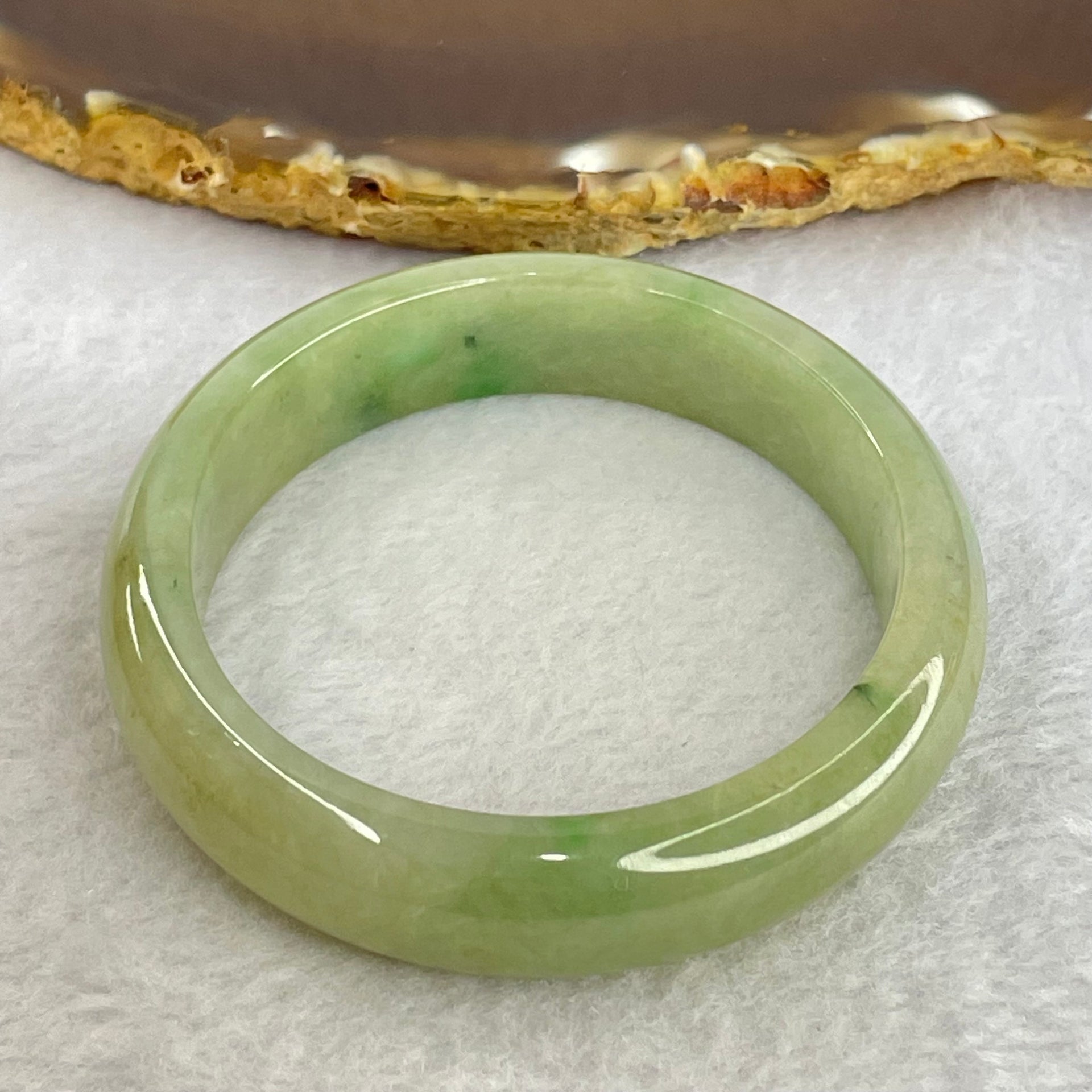 Type A Green with Emerald Green Jadeite Bangle Internal Diameter 55.1mm 46.23g 13.0 by 7.2mm (Very Slight External Line) - Huangs Jadeite and Jewelry Pte Ltd