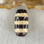 Natural Powerful Tibetan Old Oily Agate 3-Lines Dzi Bead Heavenly Master (Tian Zhu) 三行天诛 3.09g 19.9 by 10.1mm - Huangs Jadeite and Jewelry Pte Ltd