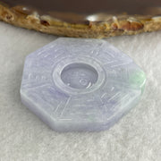 Certified Natural Type A Lavender with Green Spot Jadeite Tai Chi Bagua Pendant 26.65g 43.2 by 40.2 by 6.5mm - Huangs Jadeite and Jewelry Pte Ltd