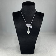 Natural Type A Light Lavender Jadeite Lotus Flower with Heart Shape on String Necklace 6.97g 14.5 by 16.8 by 8.8mm - Huangs Jadeite and Jewelry Pte Ltd