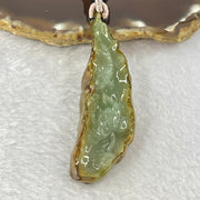 Type A Green and Brown Jadeite Lotus Flower and Koi Fish Pendent 21.41g 66.3 by 22.0 by 9.4mm - Huangs Jadeite and Jewelry Pte Ltd