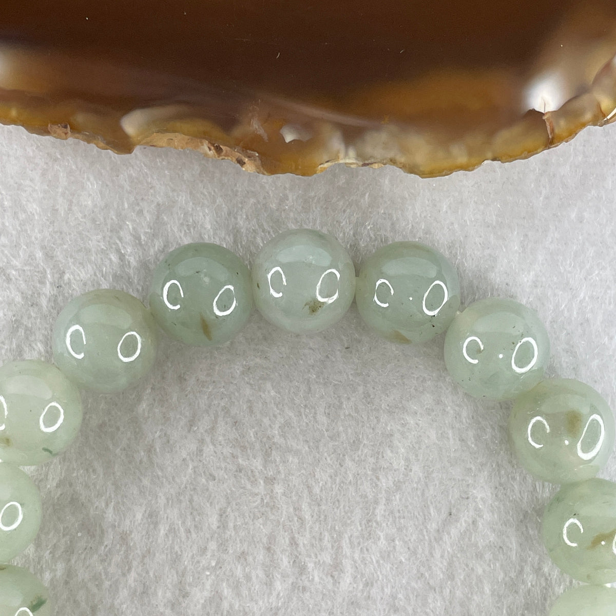 Natural Type A Jelly Light Green & Yellowish Piao Hua Jadeite Beads Bracelet | (41.82g | 16.0cm | 11.1mm x 18 Beads | Synergy, Dual Wealth "Huang Jia Lu" Magnet & Feng Shui Prosperity Catalyst)