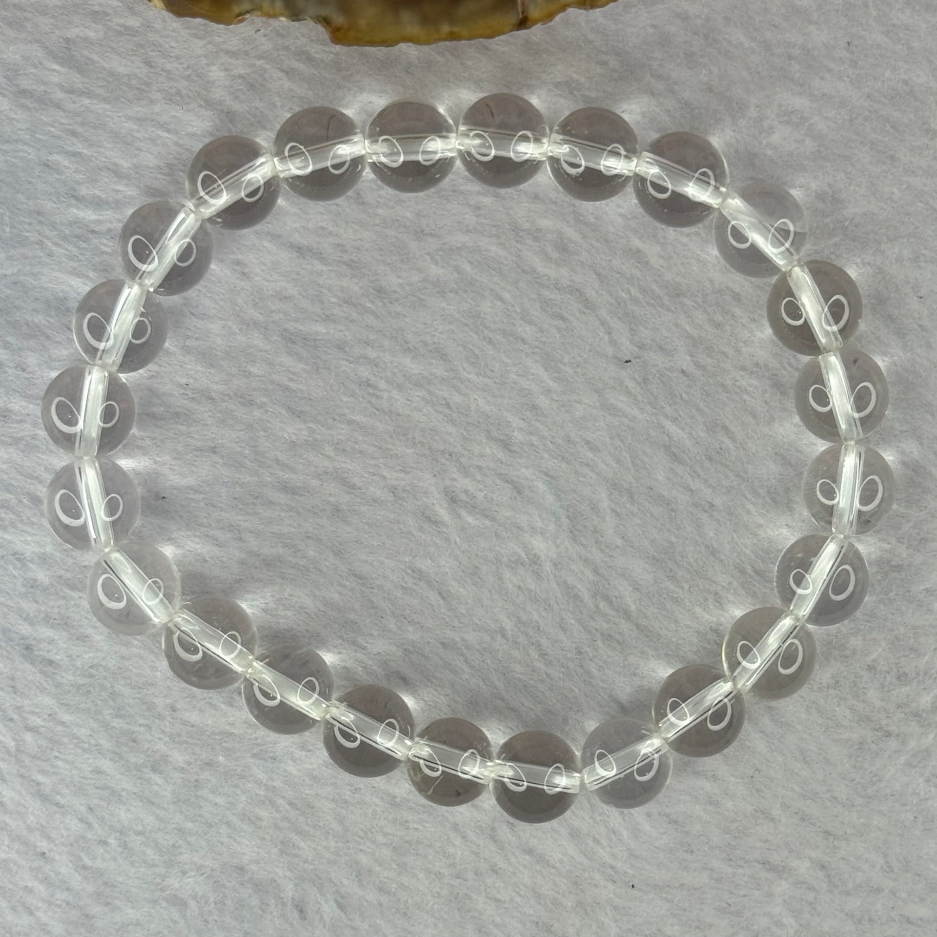 Natural Clear Quartz Bracelet 天然白水晶手链 18.64g 16.5cm 8.4mm 24 Beads - Huangs Jadeite and Jewelry Pte Ltd