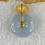Type A Deep Intense Lavender Jadeite Ping An Kou Donut in 18K Yellow Gold AU750 Clasps 3.16g 14.5 b y 5.6mm - Huangs Jadeite and Jewelry Pte Ltd