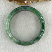 Certified Type A Natural Green with Emerald Green and White Spot Jadeite Bangle 58.20g Inner Diameter 57.9mm 14.8 by 7.7mm (Very Slight Internal Line) - Huangs Jadeite and Jewelry Pte Ltd