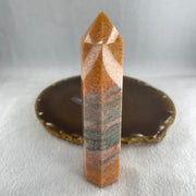 Natural Orange Calcite Quartz Tower Display 184.57g 121.2 by 31.6 by 28.1mm - Huangs Jadeite and Jewelry Pte Ltd