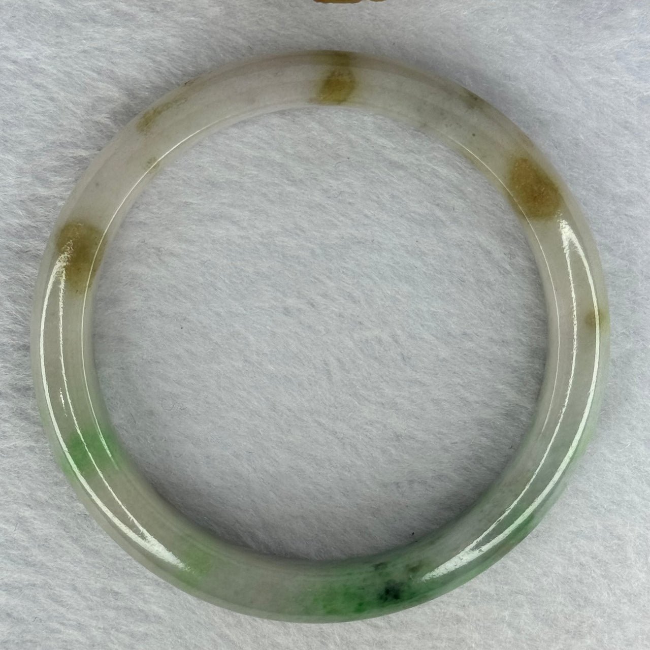 Type A Green Piao Hua and Lavender with Brown Patches Jadeite Bangle Internal Diameter 57.6mm 45.79g 11.0 by 7.8mm (Slight Internal Line) - Huangs Jadeite and Jewelry Pte Ltd