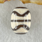 Natural Powerful Tibetan Old Oily Agate Double Tiger Tooth Daluo Dzi Bead Heavenly Master (Tian Zhu) 虎呀天诛 4.39g 17.6 by 12.9mm - Huangs Jadeite and Jewelry Pte Ltd