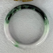 Type A Lavender and Dark Green to Green Piao Hua Jadeite Bangle Internal Diameter 58.1mm 77.52g 16.4 by 9.1mm (Very Slight External Rough) - Huangs Jadeite and Jewelry Pte Ltd