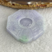 Certified Natural Type A Lavender with Green Spot Jadeite Tai Chi Bagua Pendant 26.65g 43.2 by 40.2 by 6.5mm - Huangs Jadeite and Jewelry Pte Ltd