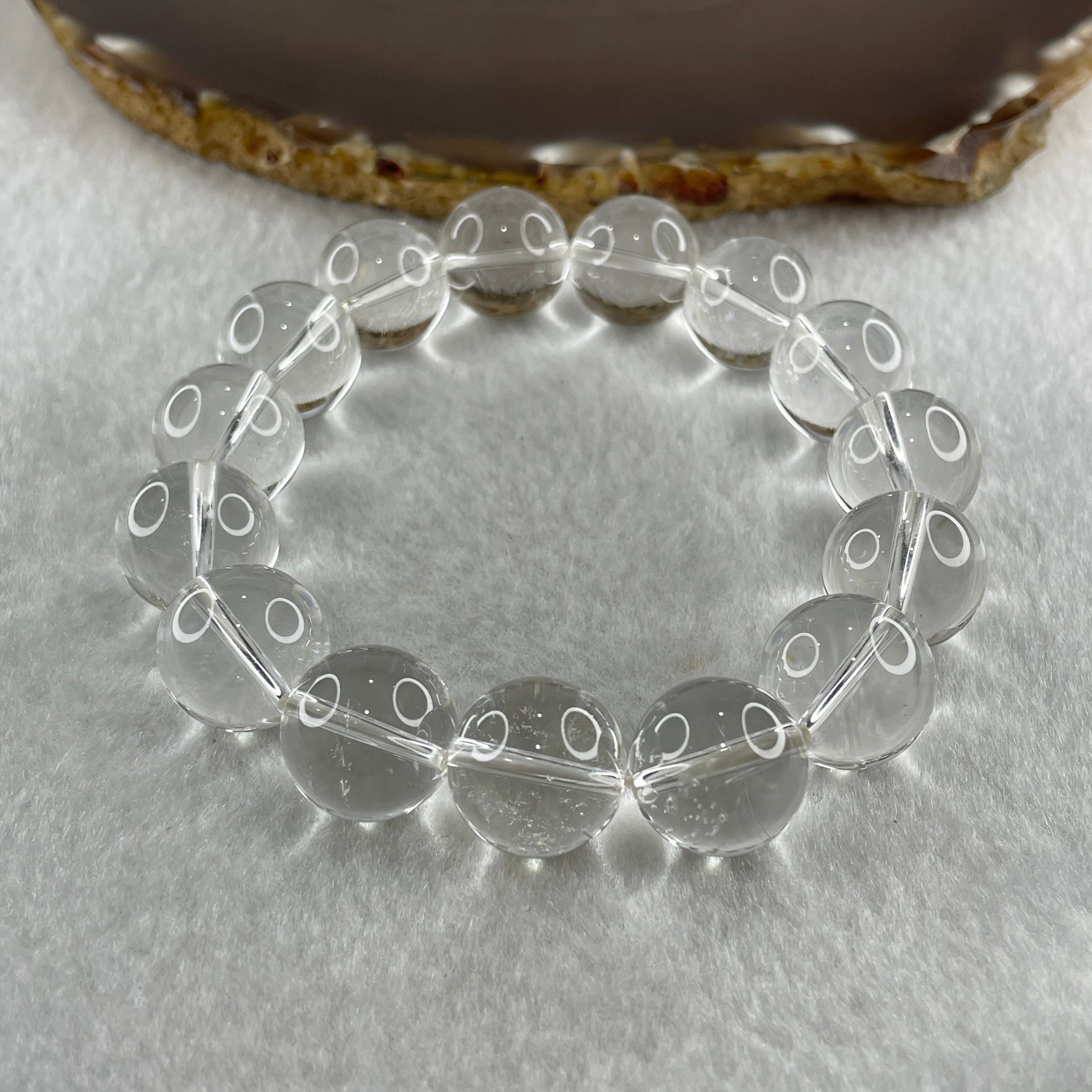 Natural Clear Quartz Beads Bracelet 60.29g 16.5cm 14.5mm 15 Beads - Huangs Jadeite and Jewelry Pte Ltd