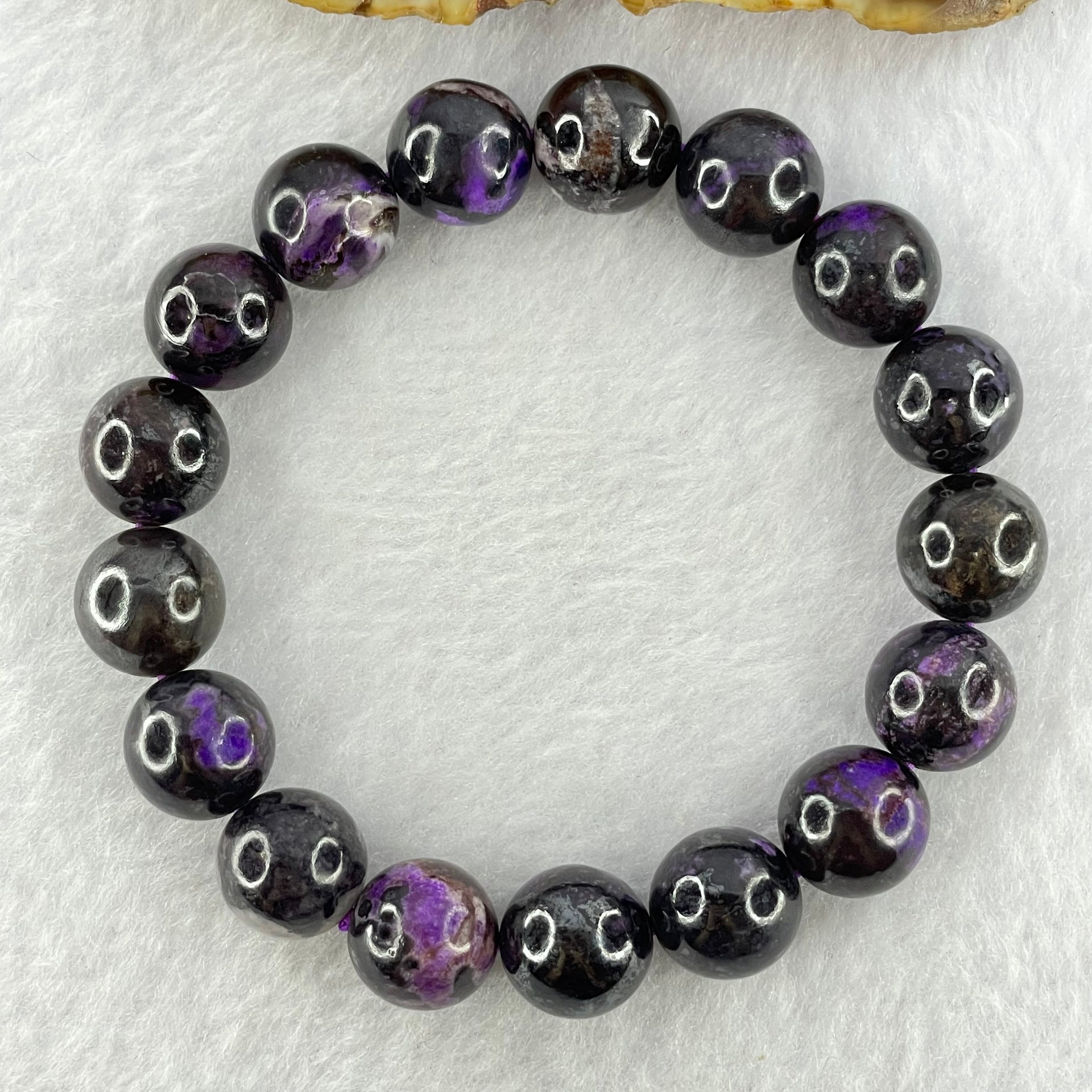 Very Good Grade Natural Sugilite Bracelet 天然苏纪石手链 46.25g 17cm 11.8mm 17 Beads - Huangs Jadeite and Jewelry Pte Ltd