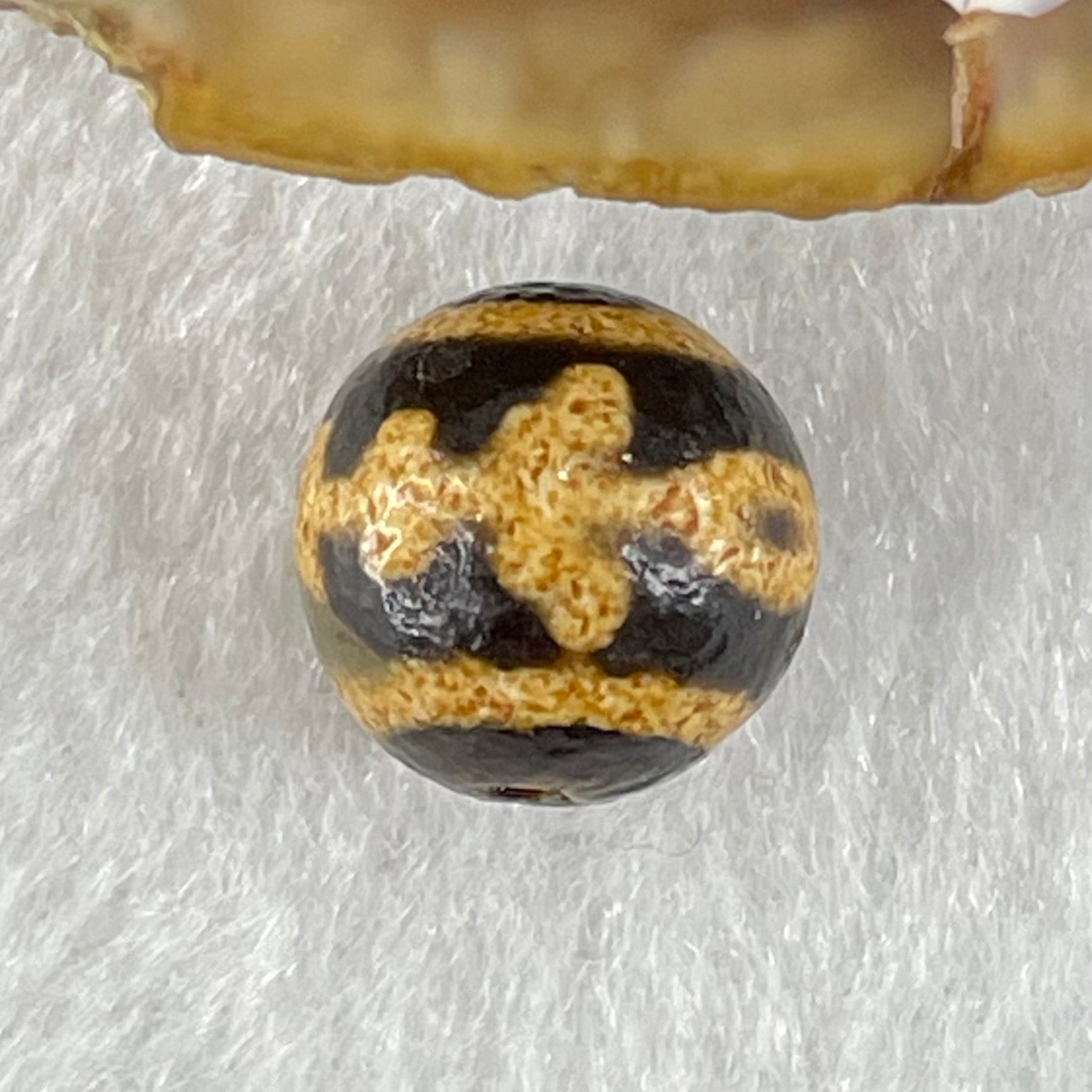 Natural Powerful Tibetan Old Oily Agate Patina Guiren Tairen Human Dzi Bead Totem Amulet Heavenly Master (Tian Zhu) 贵人天诛 15.3g 10.4 by 10.6mm - Huangs Jadeite and Jewelry Pte Ltd