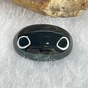 Type A Translucent Black Omphacite Jadeite Oval Cabouchon Stone For Setting 0.85g 12.3 by 8.3 by 4.1mm - Huangs Jadeite and Jewelry Pte Ltd