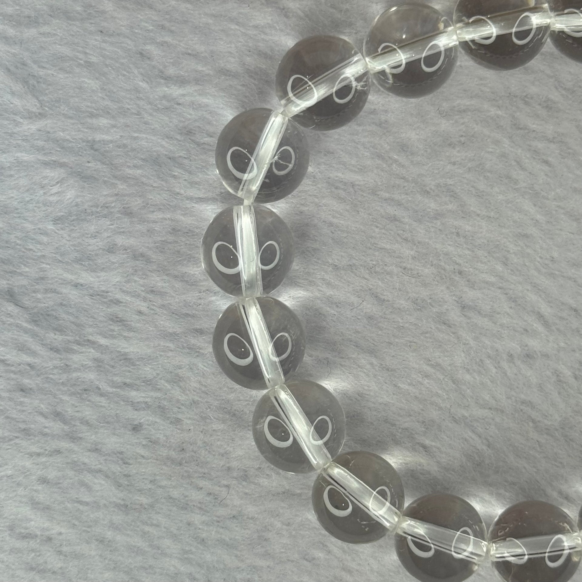 Natural Clear Quartz Bracelet 天然白水晶手链 30.62g 17cm 10.6mm 19 Beads - Huangs Jadeite and Jewelry Pte Ltd
