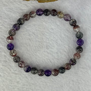 Very Good Grade Natural Transparent Yellow Black Super 7 Beads Bracelet 非常好的等级天然透明深黄黑色超级七珠手链 11.65g 16cm 6.8mm 29 Beads - Huangs Jadeite and Jewelry Pte Ltd