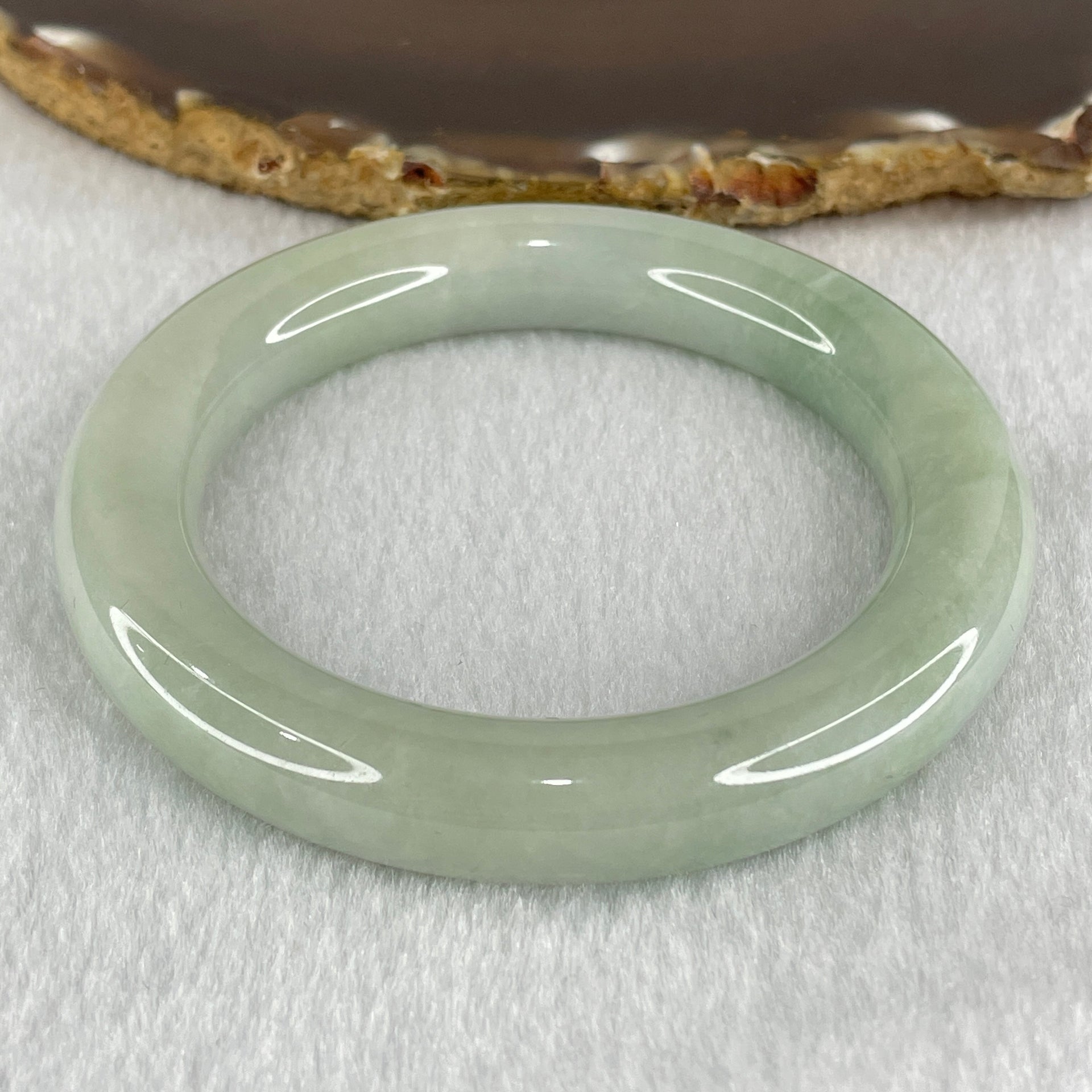Type A Light Green Jadeite Bangle 74.92g Internal Diameter 56.6mm 11.5 by 12.4mm (Very Slight Internal Lines) - Huangs Jadeite and Jewelry Pte Ltd