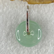Type A Blueish Green Jadeite Ping An Kou Donut in 18K White Gold AU750 Clasps 4.91g 17.3 by 6.3mm - Huangs Jadeite and Jewelry Pte Ltd