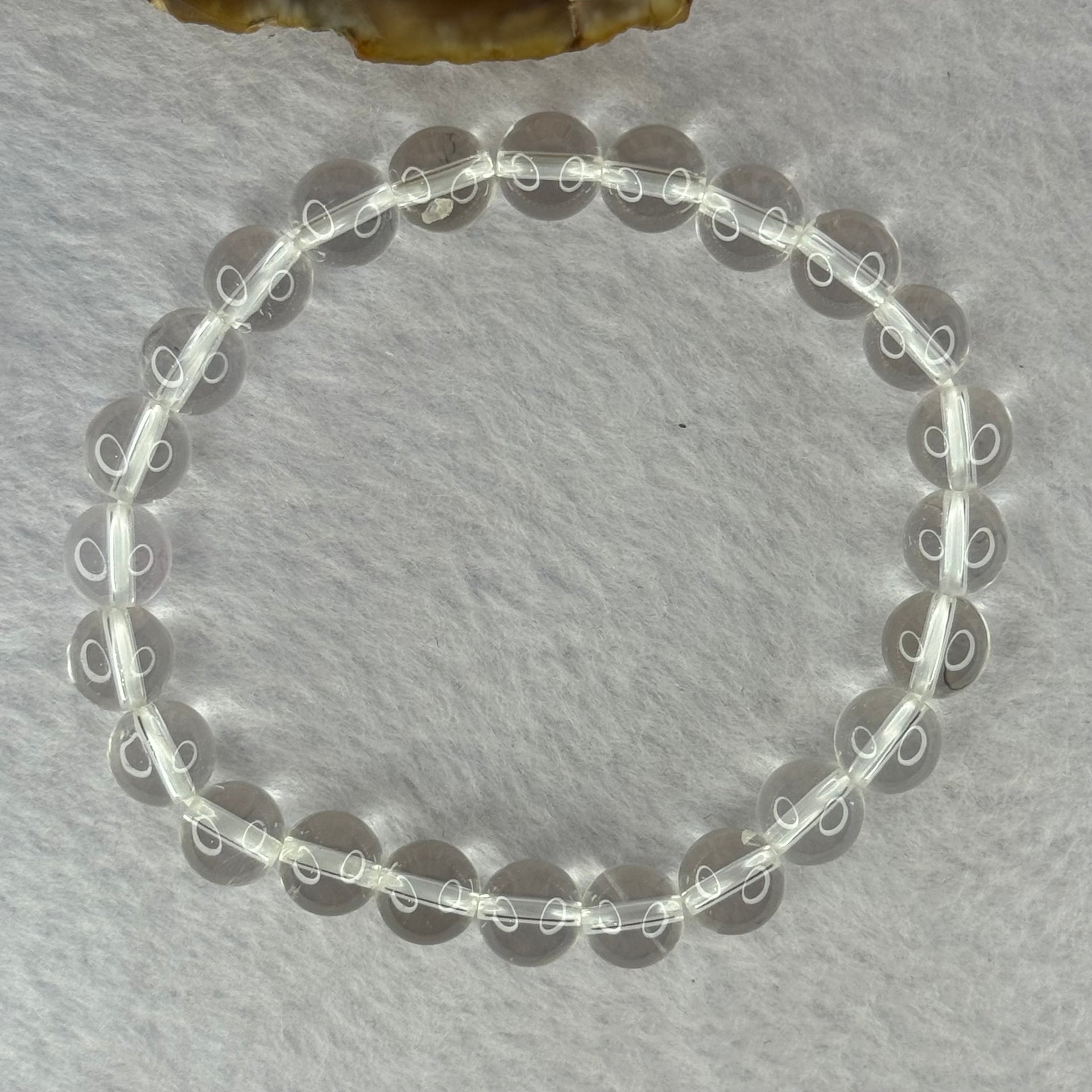 Natural Clear Quartz Bracelet 天然白水晶手链 18.62g 16.5cm 8.4mm 24 Beads - Huangs Jadeite and Jewelry Pte Ltd