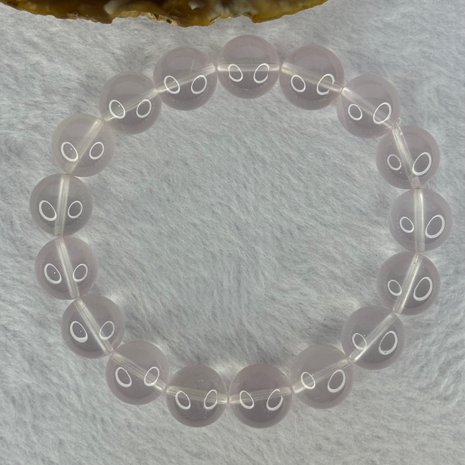 Natural Rose Quartz Beads Bracelet 天然玫瑰石英珠手链 48.45g 18.5cm 12.9mm 17 Beads - Huangs Jadeite and Jewelry Pte Ltd