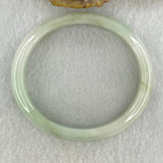 Natural Type A Light Green Faint Lavender Jadeite Oval Bangle 37.26g Inner Diameter 53.8mm 12.2 by 7.0mm (Slight Internal Lines) - Huangs Jadeite and Jewelry Pte Ltd