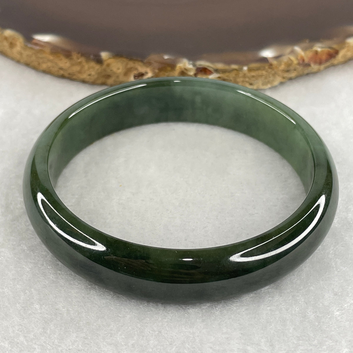Natural Type A Jadeite Bangle | Blueish Green (41.34g | 56mm Inner Diameter | 12.4 x 6.6mm) (Slight Internal Line)