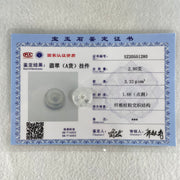 Type A Semi Icy Light Lavender With Wuji Grey Spots Jadeite Ping An Kou Charm/Pendant 2.80g 15.6 by 5.5mm - Huangs Jadeite and Jewelry Pte Ltd