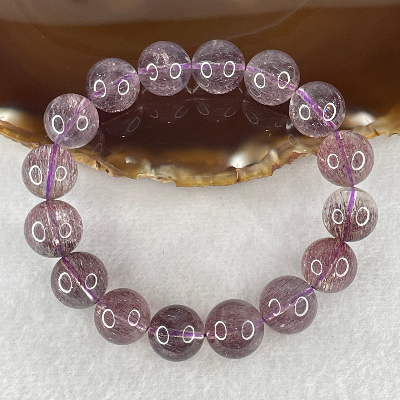 Luck, Wealth and Prosperity - Rare Very Very Good Grade Natural Red Fire Works Super 7 Beads Bracelet 51.81g 17cm 13.6mm 16 Beads