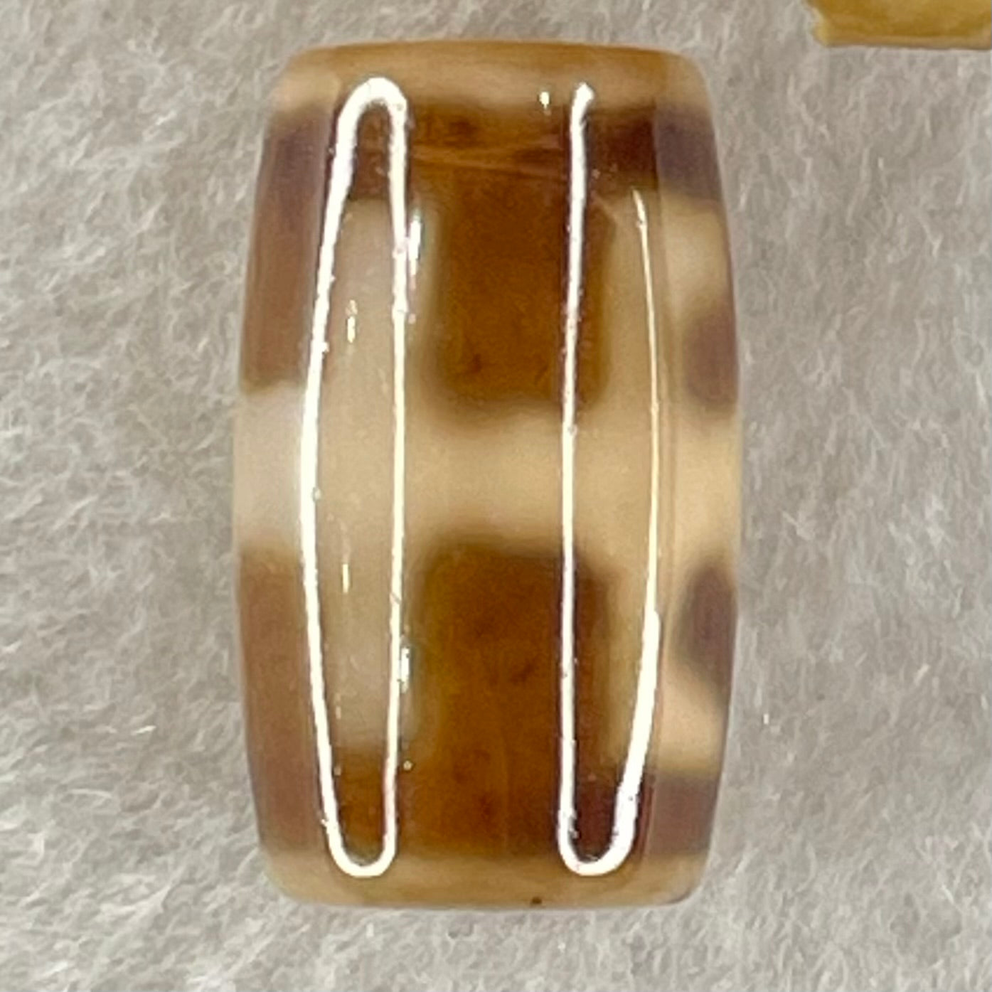 Natural Powerful Tibetan Old Oily Agate Patina Guiren Tairen Human Dzi Bead Totem Amulet Heavenly Master (Tian Zhu) 贵人天诛 4.75g 19.5 by 11.5mm - Huangs Jadeite and Jewelry Pte Ltd