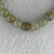 Natural Type A Light Green with Greyish Jadeite Beads Bracelet 15.27g 15cm 6.9mm 26 Beads - Huangs Jadeite and Jewelry Pte Ltd