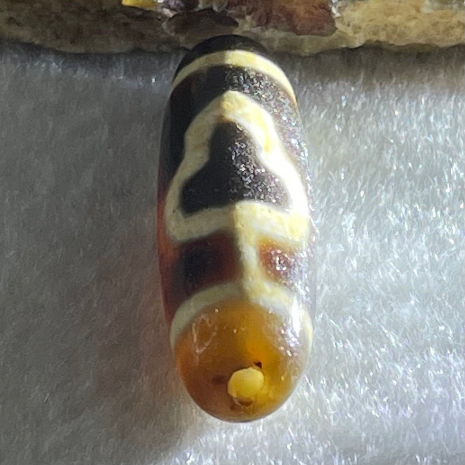 Natural Powerful Tibetan Old Oily Agate Double Bodhi Tree Bead Heavenly Master (Tian Zhu) 7.18g 37.7 by 11.3mm - Huangs Jadeite and Jewelry Pte Ltd